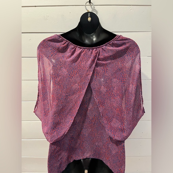 JESSICA SIMPSON – Haut ample imprimé violet et rouge – Taille L - Picture 8 of 10